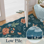 Lahome Floral Washable Area Rug, Ultra-Thin Soft Non-Slip Stain Resistant - Image 5