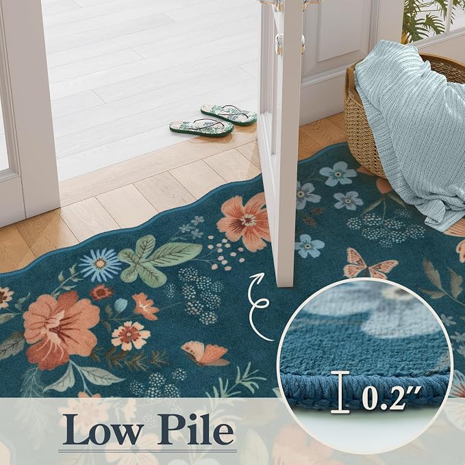 Lahome Floral Washable Runner Rug, Boho Ultra-Thin Kitchen Runners - Image 5