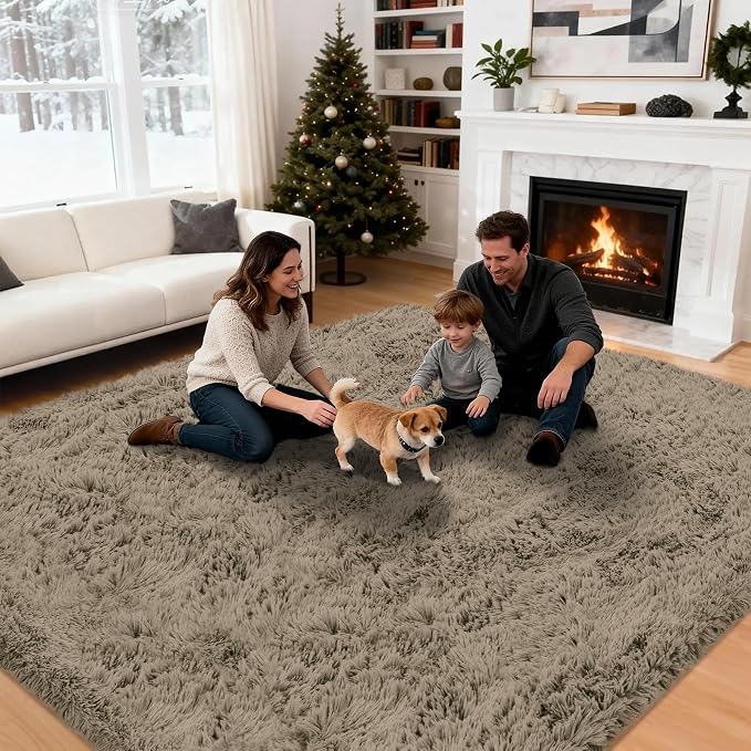8x10 Area Rug for Living Room: Ultra Soft Fluffy Rug Modern Large Thicked Shag - Image 4