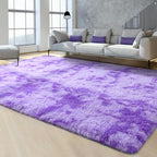 FlyDOIT Purple Tie-Dyed 8x10 Feet Large Rugs - Image 2