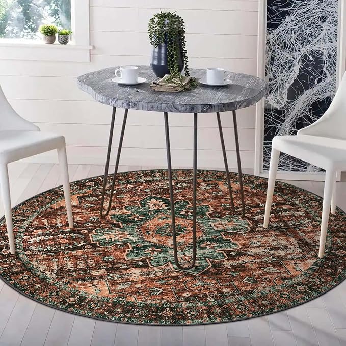 Moynesa Ultra-Thin Washable Round Rug - 4Ft Round Area Rugs - Image 7