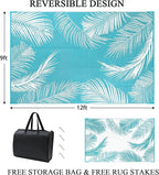 Pauwer Waterproof Outdoor Rug 9x12, Reversible Plastic Straw Patio Camping Rug - Image 2