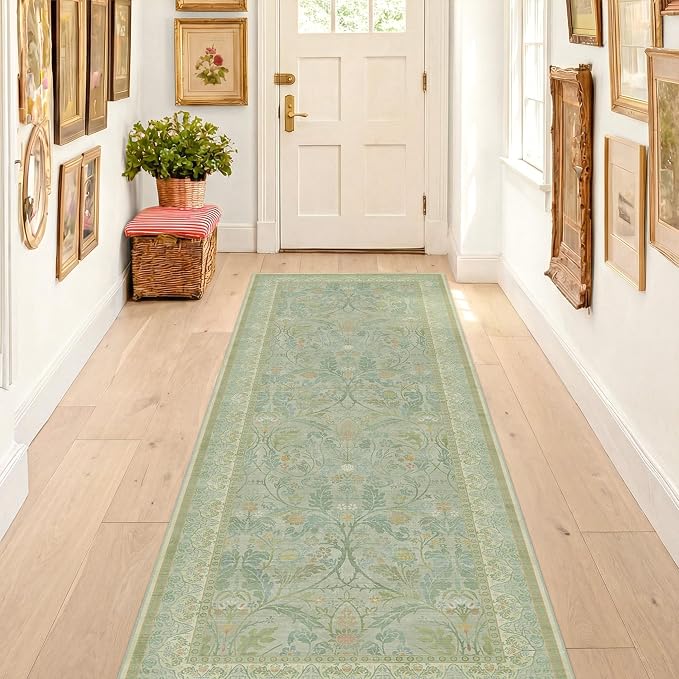 Long Hallway Runner Rug 2'6"x8', Washable Kitchen Rugs Non Slip, Woodland - Image 3