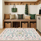 Area Rug Living Room Rugs: Floral 3x5 Washable Rug Vintage Soft Boho Non-Slip - Image 5