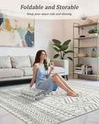 Miukiki 5x7 Area Rug for Living Room Moroccan Washable Rugs Non Slip Indoor - Image 5
