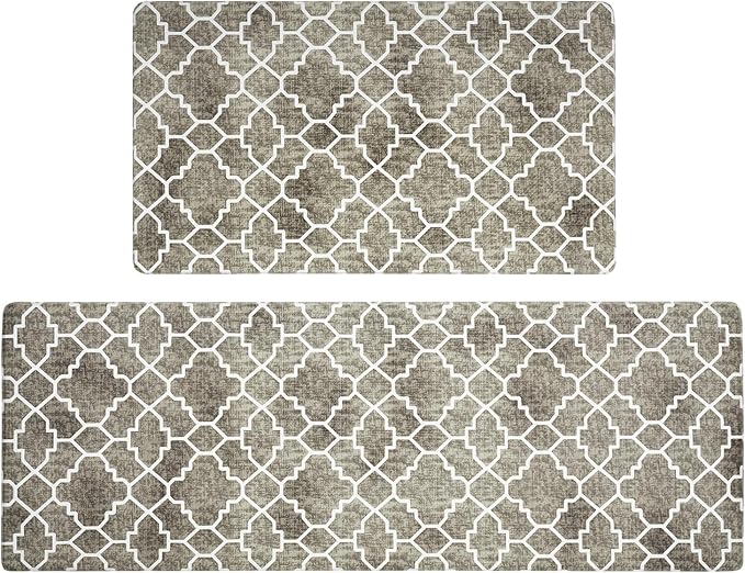 FRESHMINT Kitchen Mat Set of 2, Anti-Fatigue Cushioned Kitchen Mats by FRESHMINT