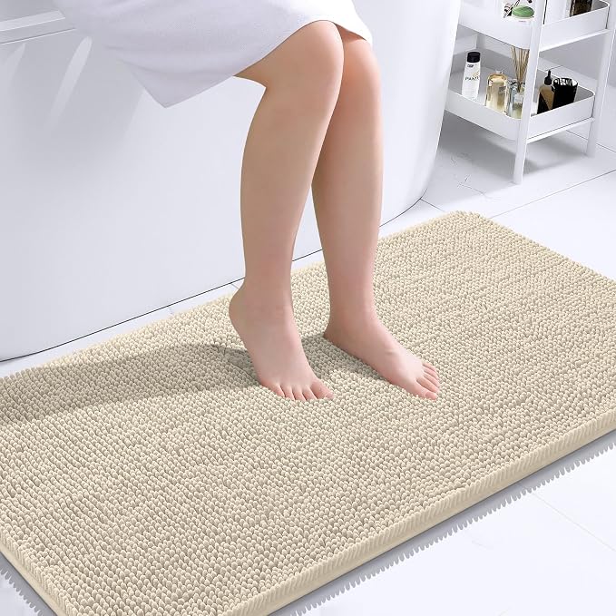 OLANLY Bathroom Runner Rugs 44x24, Extra Soft Absorbent Chenille Bath Rugs - Image 2