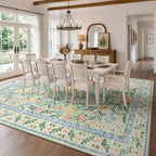 Wonnitar 10x14 Machine Washable Area Rugs, Ultra-Thin Foldable Boho Flower - Image 3