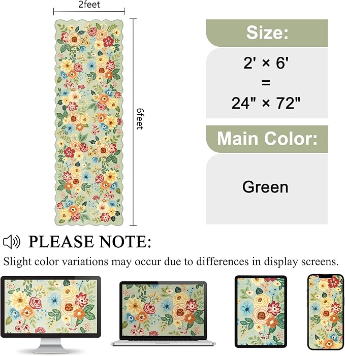DUKINO 2x6 Runner Rug for Hallway, Washable Kitchen Rug - Image 2