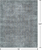 Latte&Fog 8x10 Area Rugs for Living Room, Large Vintage Blue Washable Rug - Image 2