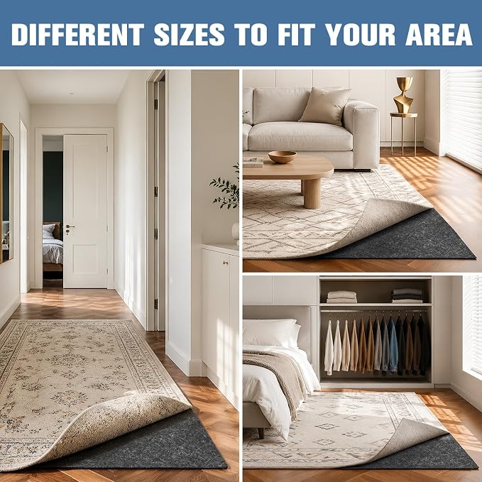 Placoot 2x8 Ft Non Slip Rug Pad Gripper, 1/6-inch Thick Shock-Absorbing Carpet - Image 6