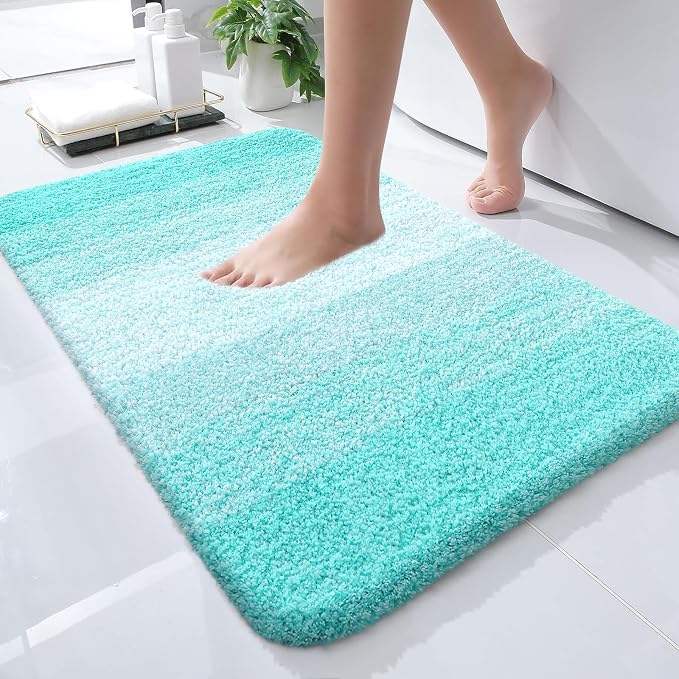 OLANLY Small Bathroom Rugs Mat 24x16, Extra Soft Absorbent Microfiber Bath Rugs by OLANLY