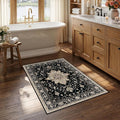 RELEANY Area Rugs Small 2'6"x4' Washable Non-Slip, Floral Vintage Distress by RELEANY