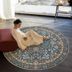 jinchan Zenith Round Rug 7ft Area Rug Soft 7'Round Vintage Floral Rug Non-Slip - Image 6