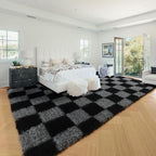 KICMOR 8x10 Area Rugs for Living Room, Large Fluffy Soft Black and Grey - Image 7