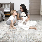 2.6'x8' Runner Rug Washable Rug;Modern Abstract Soft Thin Runner Rug Brown Grey - Image 8