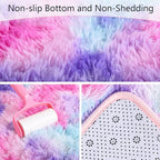 AROGAN Soft Rainbow Area Rugs for Girls Room 3x5 Feet, Fluffy Cute Colorful - Image 2