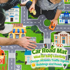 Car Rug Play Mat for Kids Toy Cars, City Road Traffic Playmat for Kid Bedroom - Image 2