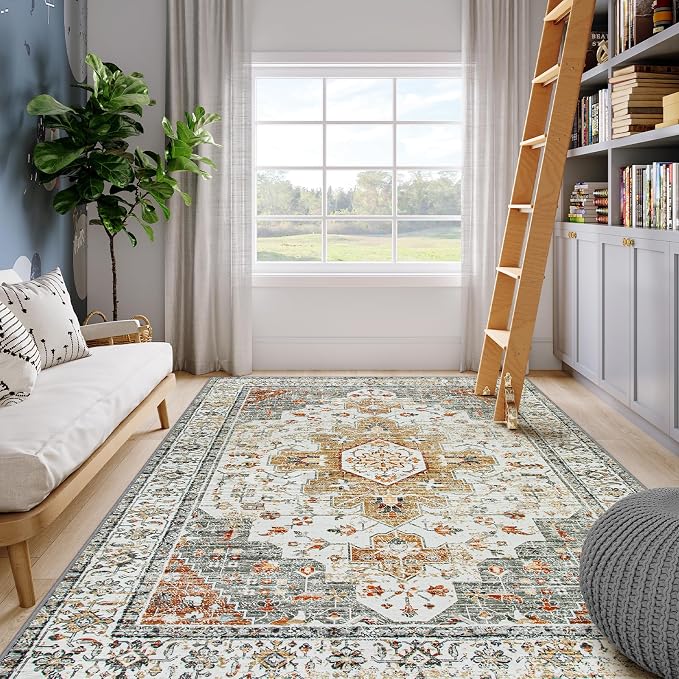 Moynesa Living Room Area Rug 9x12, Ultra-Thin Washable Large Rugs - Image 7