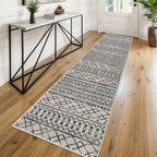 KUTA Boho Runners for Hallways 2x8 Light Brown Black Moroccan Washable Runner by KUTA