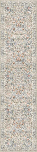 Hazo Haus Washable Beige Blue 2x10 Runner Rug - Image 2
