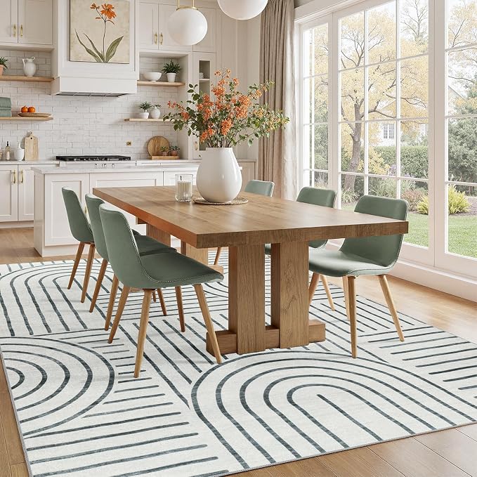 DCX Abstract Machine Washable 6x9 Rug, Soft Low Pile Non Slip Carpet, Kid & Pet - Image 4
