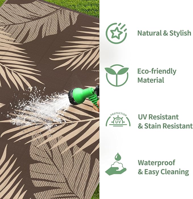 GENIMO Outdoor Rug 6' x 9' Waterproof - Image 6