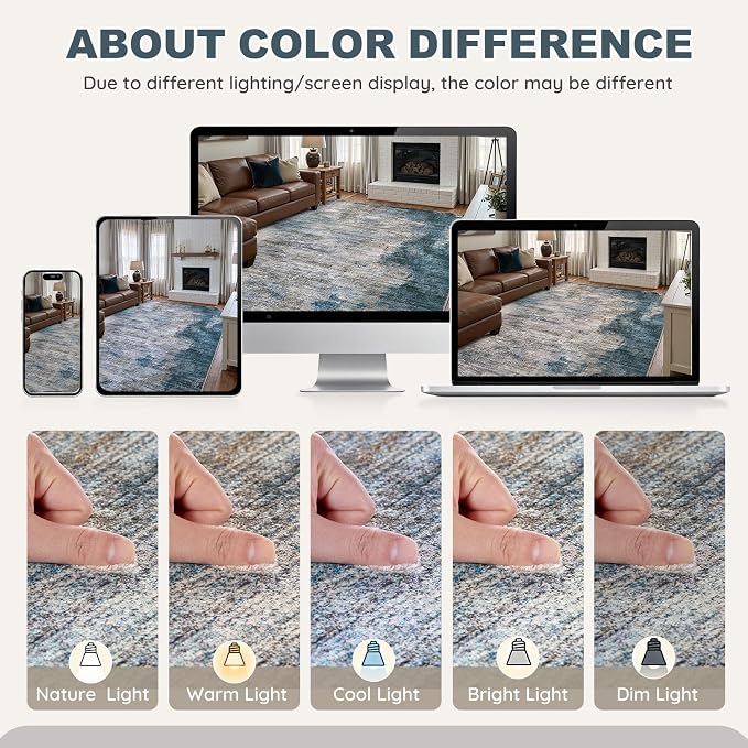 DMOYEST 9x12 Area Rug for Living Room, Washable & Non Slip Large Indoor Carpet - Image 6