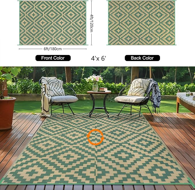 Outdoor Rugs Patio Camping Waterproof - Image 4