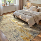 Ompaa Living Room Rug 5x7 Beige Area Rug Machine Washable Boho Rug Non Slip by OmpaaHomeDecor