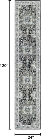 Madane Hallway Washable Runner Rug 2x10, Vintage Kitchen Rugs Soft Entryway Rug - Image 2