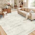 Latte&Fog Washable 6x9 Area Rugs, Large Ivory Rug - Image 3