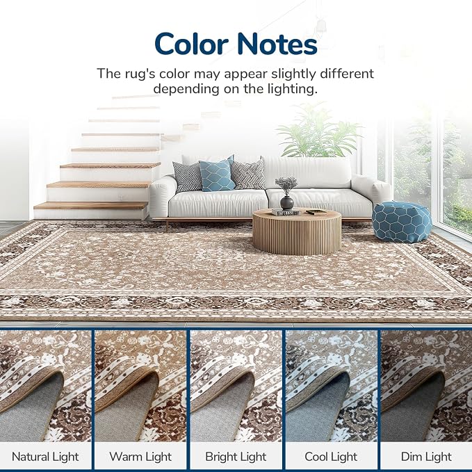 Lessymo 8 x 10 Area Rugs for Living Room, Machine Washable Area Rugs Boho Faux - Image 9