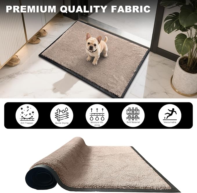 Mibao Front Door Mat Indoor Entrance, 29.5" x 17", Dirt Trapper Welcome Mat - Image 7