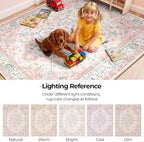 CAPALOCA Machine Washable Rugs Nursery Rug 5x8 Cute Girl Non Slip Low Pile - Image 8