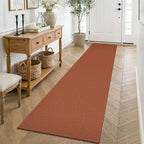 KOZYFLY Orange Runners for Hallway 2x8, Washable Runner Rug, Woven Non Slip by KOZYFLY