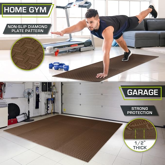 ProsourceFit Exercise Puzzle Mat 1/2-inch, EVA Interlocking Foam Floor Tiles - Image 4