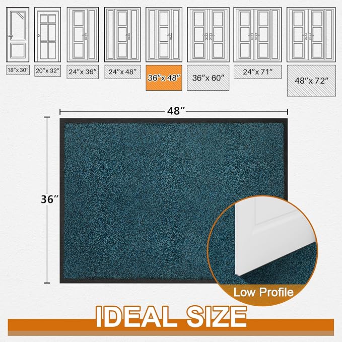 Mibao Front Door Mat Indoor Entrance, Dirt Trapper Welcome Mat - Image 2