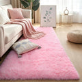 KCHOWUA Pink Fluffy Fuzzy Small Area Rugs by KICHOWUA