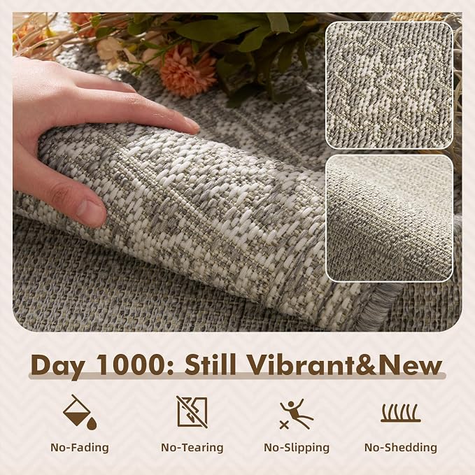 MontVoo-Outdoor Rug-Patio Rug 5x7 ft Polypropylene Indoor Outdoor Rugs Carpet - Image 3