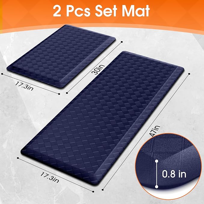 TranquilRelax 4/5 Inch Thick Anti-Fatigue Kitchen Mats 2Pcs, Cushioned Non-Slip - Image 2