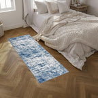2'x6' Runner Rug Washable Rug: Modern Abstract Soft Thin Runner Rug Blue - Image 2