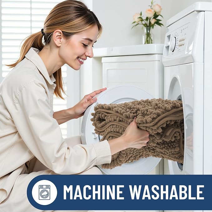 Smiry Dog Door Mat for Muddy Paws 47x32, Absorbent Dirt Trapper, Non-Slip - Image 6
