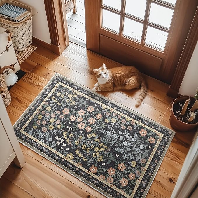 Machine Washable Small Rugs for Entryway: Door Mat Indoor Entrance 2x3 Rug Boho - Image 6