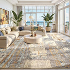 Toneed Abstract Area Rug Modern Washable Rug Soft Non Slip Rug Low Pile - Image 4
