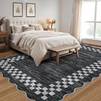 GarveeHome 8x10 Area Rug for Living Room Scalloped Washable Large Bedroom Rug - Image 2