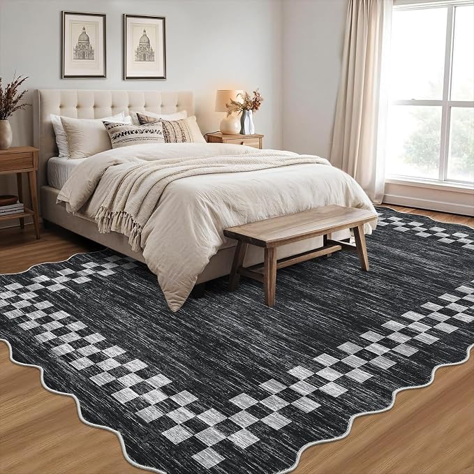 GarveeHome 4x6 Area Rug Small Washable Living Room Rug Scalloped Rug - Image 7