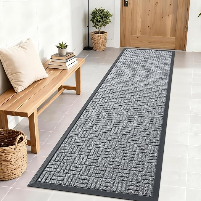 OLANLY Front Door Mat Outside Entrance 71x23, Heavy Duty Sturdy Natural Rubber by OLANLY