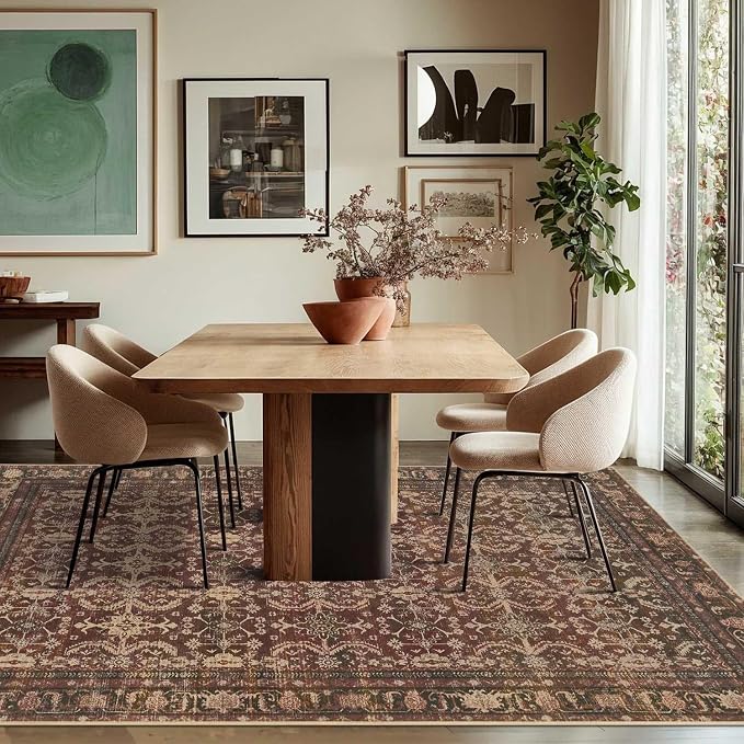 Rugxara Area Rugs for Living Room Bedroom, Washable Christmas Rug, Vintage - Image 4