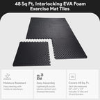 BalanceFrom Puzzle Exercise Mat 1/2" Thick, EVA Interlocking Foam Floor Tiles - Image 4